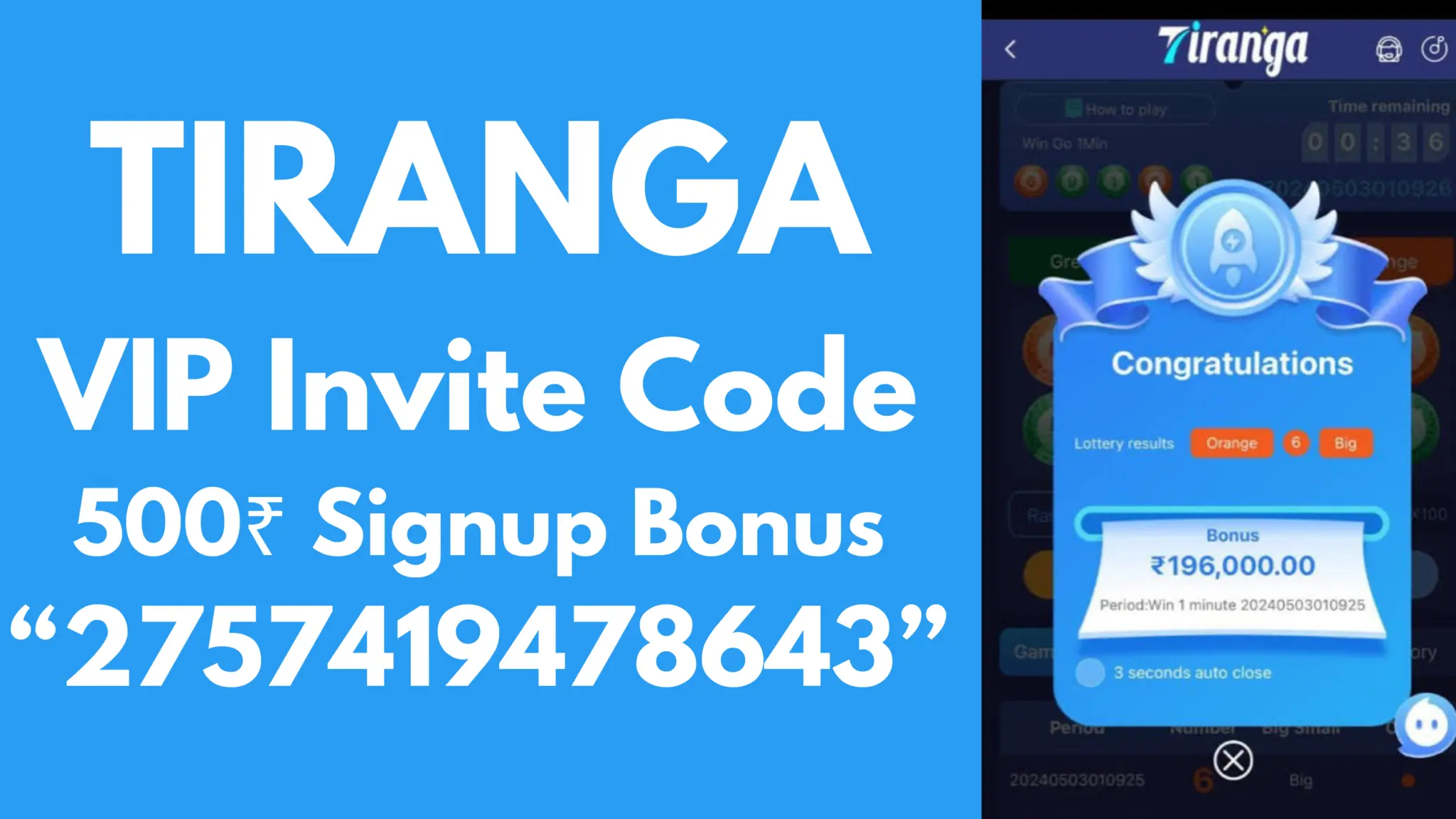 Tiranga Invite Code